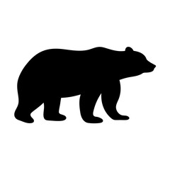 Black bear silhouette in a solid color, wildlife animal representation