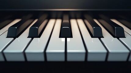 Piano keys, simple picture, design, plain background, spotlight 