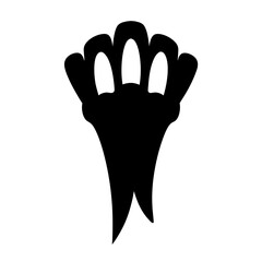 Fototapeta premium Stylized black silhouette of a plant sprout, leaf bud with developing foliage