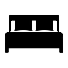 Simple Black and White Image of a Bed with Pillows Design
