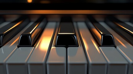 Piano keys, simple picture, design, plain background, spotlight 