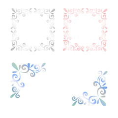 華麗でエレガントなベクターイラストカードフレームセット、結婚式、メニュー、招待状