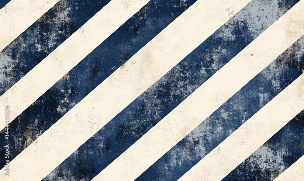 Poster grunge striped background with diagonal blue and white lines for design projects.