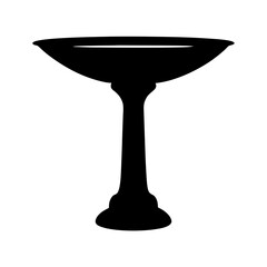 Elegant silhouette of a vintage cocktail coupe glass isolated on white