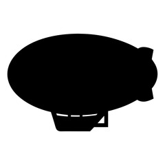 Black silhouette of a vintage airship or zeppelin against a white background © Zubaraj