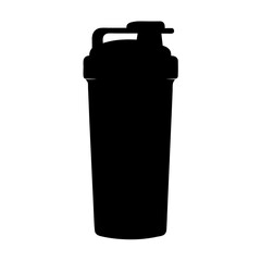 Silhouette of a protein shaker bottle used for fitness nutrition