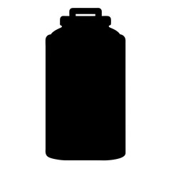Black silhouette of a large water bottle or container with handle