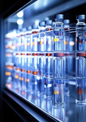 Vaccination process in a modern laboratory scientific research facility close-up clinical environment focused perspective