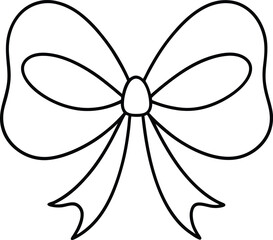Ribbon bow in clean continuous line art style delicate and refined ideal for celebration themes minimalist gift decor or stylish event graphics