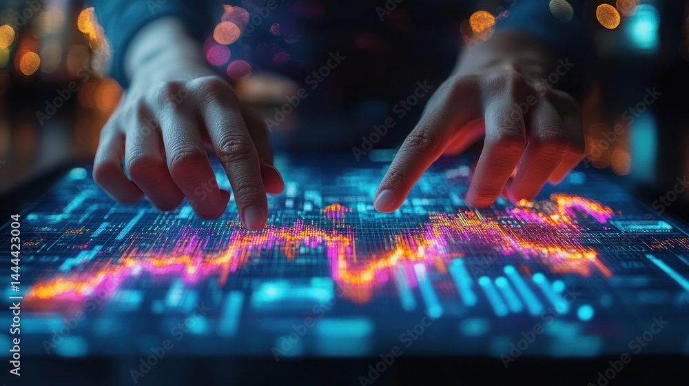Poster interactive data visualization: exploring digital trends and financial markets