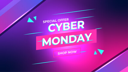 Gradient futuristic cyber monday background