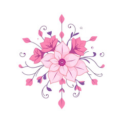 Pink floral design vector illustration for wedding invitation card and background decoration element