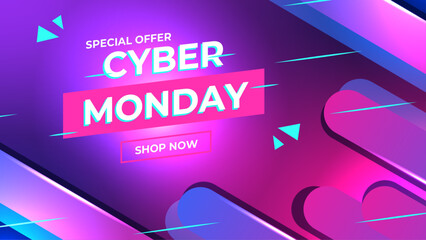 Gradient futuristic cyber monday background