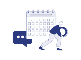 Check-in character flat vector concept operation hand-drawn illustration
