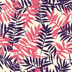 Tropical Leaf Pattern a vibrant and stylized botanical composition showcases an elegant pattern of tropical leaves in various shades, creating a lush and colorful visual. 
