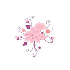 Beautiful pink flower illustration vector graphic design floral art blossom bouquet botanical element design