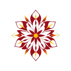 Red and yellow floral mandala design for wallpaper background or decorative art and pattern illustration vector image