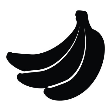 black bananas bunch silhouette clip art preview