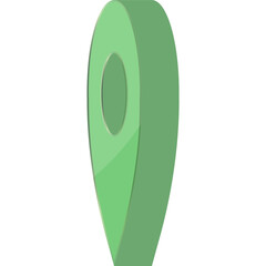 Green Map Pin, Pointer, Marker, Navigation, GPS. Vector 3d Icon
