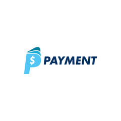 Monogram letter P payment logo design template