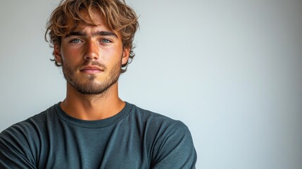 Fototapeta premium Portrait of a Handsome Young Man with Blonde Hair