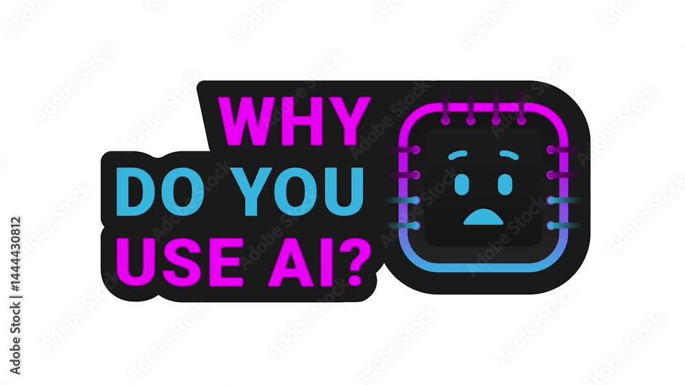 Poster artificial intelligence chip icon isolated on white background. why do you use ai. motion graphics 4