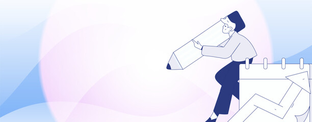 Check-in character flat vector concept operation hand-drawn illustration
