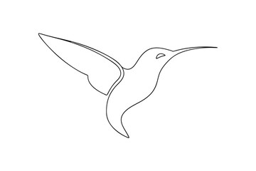 Obraz premium Elegant hummingbird outline flying silhouette vector illustration isolated on white background