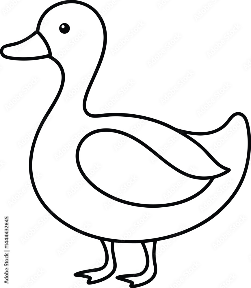 Poster minimalist duck drawn in continuous line art style perfect for bird inspired artwork simple wildlife