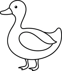 Minimalist duck drawn in continuous line art style perfect for bird inspired artwork simple wildlife sketches and clean nature themed design projects