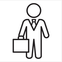 businessman icon. businessman holding briefcase icon. full body avatar. icon symbol suitable for employee, executive, profile, account. vector illustration, 