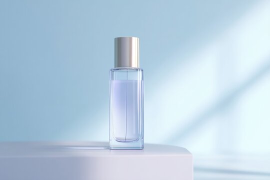 elegant and clean image showcasing empty podium for perfume bottles embracing minimalistic design ethos