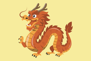 Naklejka premium Dragon Vector mythological creature. Chinese zodiac animal 