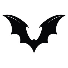 Fototapeta premium Simple black silhouette of bat wings, perfect for Halloween decoration and crafts