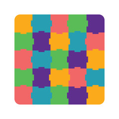 Colorful Puzzle Single Icon Illustration