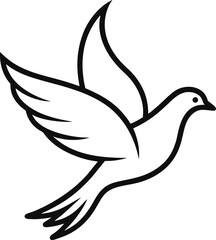 Elegant bird in flight drawn with continuous line art showing graceful motion and freedom concept ideal for minimal nature designs and peaceful avian illustrations