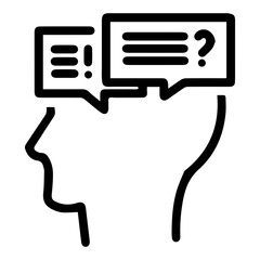 Exclamatory and inquisitive thoughts (outline). Expressing surprise/emphasis and seeking answers, showing different mental states, varied internal dialogue, contrasting inner voices