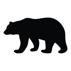 Silhouette of a Brown Bear Walking with a White Background Image