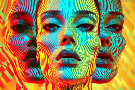 Metaphorical mescaline awareness of a mental illusion. Brainwave disruption. Hallucination - due to mescaline: abstract image of physical state. Delusions and hallucinations. Psychotic epis.