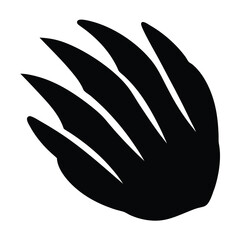 Stylized depiction of a paw or claw, black on a white background