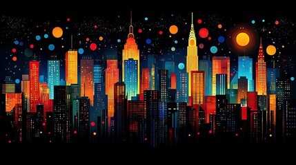 Vibrant night cityscape