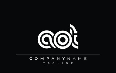 AOT Creative Unique Modern Letter Logo Design. Stylized logo featuring a unique letter design, presenting abstract minimalist aesthetics and modern appeal.