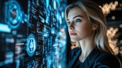 A businesswoman managing her team is remote work schedules and project deadlines using digital tools