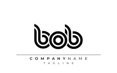 BOB Creative Unique Modern Letter Logo Design. Stylized logo featuring a unique letter design, presenting abstract minimalist aesthetics and modern appeal.