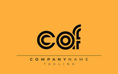 COF Creative Unique Modern Letter Logo Design. Stylized logo featuring a unique letter design, presenting abstract minimalist aesthetics and modern appeal.