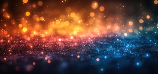 Fototapeta premium Abstract Sparkle Background: A Symphony of Warm and Cool Colors