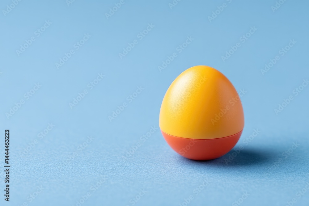 Poster minimalistic image of single colorful children toy on smooth solid color background