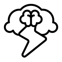 Brainstorming Cloud Line Icon