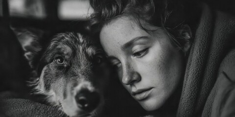 Cozy Moment: Person with Dog on Lap