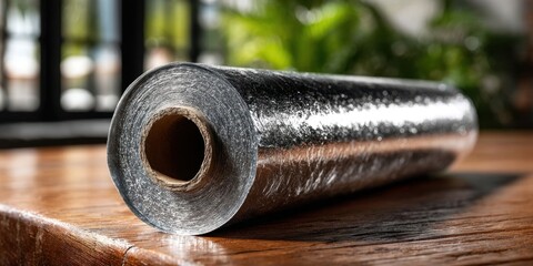 Aluminum Foil Roll on Table